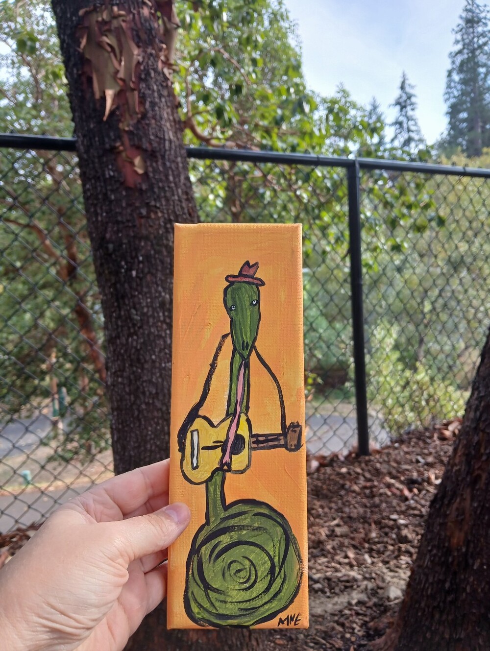 Snake Playing Guitar Painting